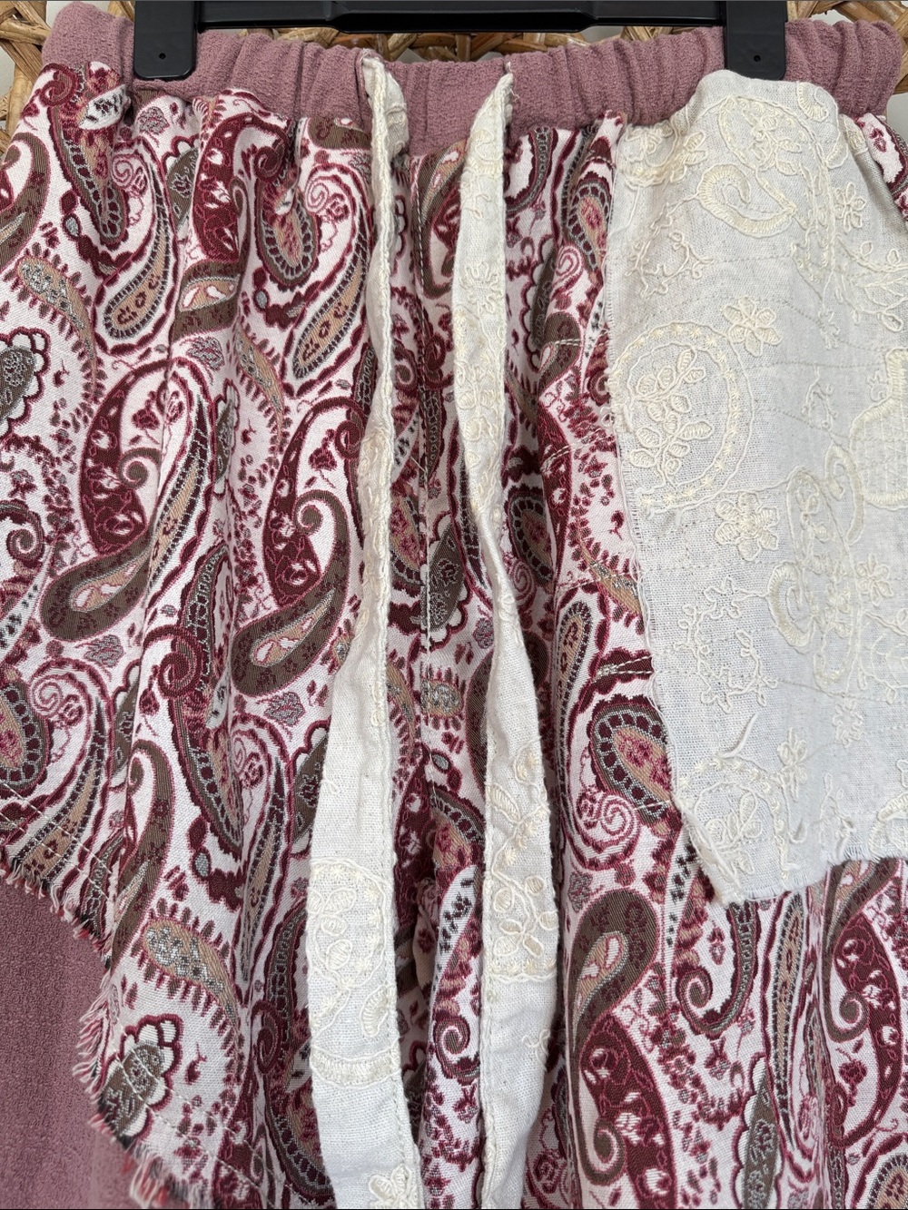 POL Boho Paisley Patchwork Women's Harem Pants - Mauve - Picture 8 of 16